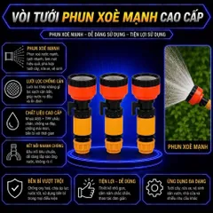 Vòi Nước Tưới Cây Phun Sương Tăng Áp Đa Năng, Đầu Vòi Phun Rửa Xe Làm Vườn, Vòi Xịt Tay Gạt Tiện Lợi