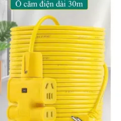 Cuộn Dây Điện 30M Nối Dài Có 5 Đầu Cắm Dây Đúc Chịu Tải Cao Đa Năng Tiện Lợi