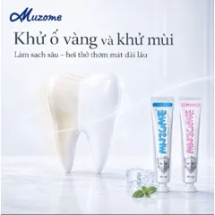 [MUA 1 TUÝP TẶNG 1 BÀN CHẢI] Kem Đánh Răng Muzome 120g Thương Hiệu Nhật Bản - Hỗ Trợ Giảm Ố Vàng, Khử Mùi Hôi Miệng 832794