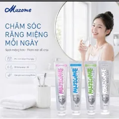 [MUA 1 TUÝP TẶNG 1 BÀN CHẢI] Kem Đánh Răng Muzome 120g Thương Hiệu Nhật Bản - Hỗ Trợ Giảm Ố Vàng, Khử Mùi Hôi Miệng 832794