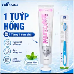 [MUA 1 TUÝP TẶNG 1 BÀN CHẢI] Kem Đánh Răng Muzome 120g Thương Hiệu Nhật Bản - Hỗ Trợ Giảm Ố Vàng, Khử Mùi Hôi Miệng 832794