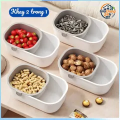 [HOT] Hộp Đựng Đồ Ăn Vặt 2 Lớp LEMON Tết 2026,Rổ Đựng Trái Cây,Hướng Dương Nhỏ Gọn 2 Tầng,Thoát Nước 5602