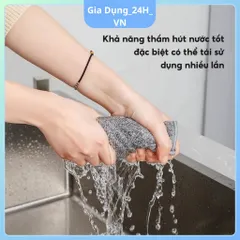 ComBo 50 Khăn Lau Đa Năng Bằng Sợi Than Tre, Khăn Lau Tay Nhà Bếp Siêu Thấm Hút, Kháng Khuẩn Mềm Mại