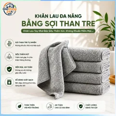 ComBo 50 Khăn Lau Đa Năng Bằng Sợi Than Tre, Khăn Lau Tay Nhà Bếp Siêu Thấm Hút, Kháng Khuẩn Mềm Mại