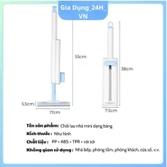 [Tặng 1 Bông Lau] Cây Lau Tự Vắt Mini Thông Minh Tiện Lợi Cầm Tay, Có Gạt Nước, Thấm Hút Tốt