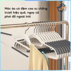 COMBO 10 Móc Treo Quần Áo Chống Trượt Xoay 360, Móc Áo Nhựa Dẻo ABS Chịu Lực Phơi Đồ Chịu Được Nặng