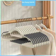 COMBO 10 Móc Treo Quần Áo Chống Trượt Xoay 360, Móc Áo Nhựa Dẻo ABS Chịu Lực Phơi Đồ Chịu Được Nặng