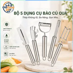 Bộ 5 dụng cụ bào, gọt, nạo sợi inox 304 đa năng cho rau củ, quả tiện lợi 832891
