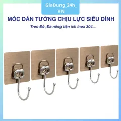 COMBO 10,20,30 Móc Dán Tường Chịu Lực Inox 304, Móc Treo Tường Siêu Dính Treo Đồ Đa Năng Quần Áo Tiện Ích