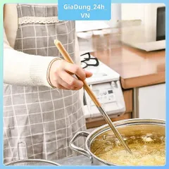 Đũa Chuyên Nấu ăn Chiên Xào - Đầu Đũa Chất Liệu Inox Cán Gỗ, Đũa Nấu Ăn Dài 40cm Cách Nhiệt Chống Bỏng Tiện Lợi