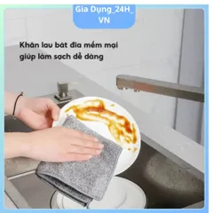 ComBo 50 Khăn Lau Đa Năng Bằng Sợi Than Tre, Khăn Lau Tay Nhà Bếp Siêu Thấm Hút, Kháng Khuẩn Mềm Mại