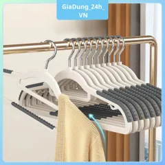 COMBO 10 Móc Treo Quần Áo Chống Trượt Xoay 360, Móc Áo Nhựa Dẻo ABS Chịu Lực Phơi Đồ Chịu Được Nặng