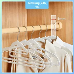 COMBO 10 Móc Treo Quần Áo Chống Trượt Xoay 360, Móc Áo Nhựa Dẻo ABS Chịu Lực Phơi Đồ Chịu Được Nặng