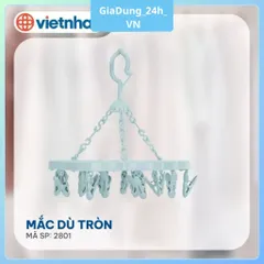 [Việt Nhật] Móc Chùm Tròn, Mắc Dù Vuông Việt Nhật 2801 - 2802 Phơi Quần Áo 15 - 24 Kẹp Siêu Tiện Lợi, Móc Treo Quần Áo N