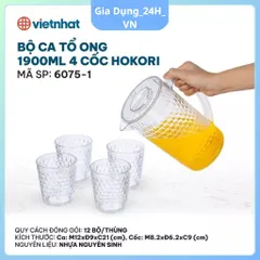 ComBo Bộ Ca Tổ Ong-Ca nhựa, bình nhựa đựng nước uống họa tiết tổ ong 1.9L chịu nhiệt nhựa Việt Nhật (6075)