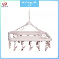 [Việt Nhật] Móc Chùm Tròn, Mắc Dù Vuông Việt Nhật 2801 - 2802 Phơi Quần Áo 15 - 24 Kẹp Siêu Tiện Lợi, Móc Treo Quần Áo N