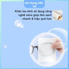 Khăn lau kính Nano chống bám hơi nước lau sạch bụi bẩn, khử khuẩn, chống nhờn mặt kính-Hộp 100 khăn tiện lợi ,đa năng