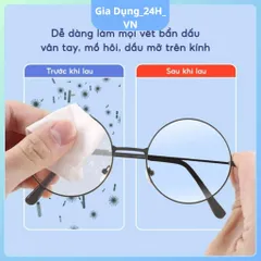 Khăn lau kính Nano chống bám hơi nước lau sạch bụi bẩn, khử khuẩn, chống nhờn mặt kính-Hộp 100 khăn tiện lợi ,đa năng