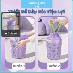Combo 3 Cuộn 150 Túi Rác Loại 1 Oải Hương Khử Mùi Đuổi Côn Trùng Có Dây Rút 45x50cm
