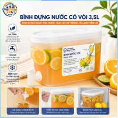 Bình Đựng Nước 3.5L Có Vòi Để Tủ Lạnh Cao Cấp Việt Nhật Đựng Nước Lạnh Tiện Lợi 832908