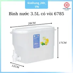 Bình Đựng Nước 3.5L Có Vòi Để Tủ Lạnh Cao Cấp Việt Nhật Đựng Nước Lạnh Tiện Lợi 832908