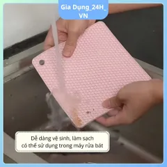 Miếng Lót Bếp Từ Silicon Cao Cấp Chống Xước Chịu Nhiệt 200°C Dễ Vệ Sinh Set 4 Miếng 180x180x6mm