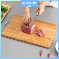 Thớt Gỗ Tre Nhà Bếp Có Khuy Treo Chống Nấm Mốc Bền Đẹp Kháng Khuẩn Không Bị Mùn Dâm Không Thấm Nước 24x34x2