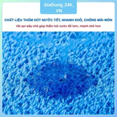 Thảm Lau Chùi Chân Nhà Bếp Khách Sạn 40cm x 60cm Len Mịn Đế Cao Su Chống Trơn Trượt, Thấm Hút Nước Tốt
