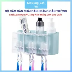 Bộ Cắm Bàn Chải Kèm 3 Cốc Tiện Lợi Tiết Kiệm Diện Tích Nhựa Việt Nhật SP1347 Nhựa Việt Nhật