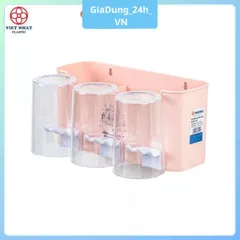 Bộ Cắm Bàn Chải Kèm 3 Cốc Tiện Lợi Tiết Kiệm Diện Tích Nhựa Việt Nhật SP1347 Nhựa Việt Nhật