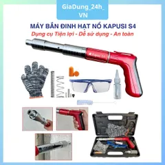 Máy bắn đinh Kapusi S4 cao cấp chất liệu thép chống rỉ, hộp đầy đủ phụ kiện tặng 100 đinh- GiaDung24hVn