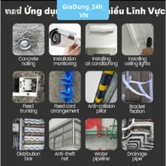 Máy bắn đinh Kapusi S4 cao cấp chất liệu thép chống rỉ, hộp đầy đủ phụ kiện tặng 100 đinh- GiaDung24hVn