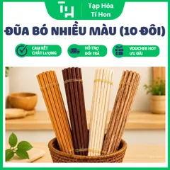 Đũa Bó Cao Cấp (10 Đôi) được vót thủ công với các sắc thái màu sắc mộc mạc (TH742)