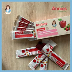 Thanh trái cây sấy dẻo táo & dâu tây New Zealand Annie’s Apple & Strawberry Fruit Flats 8 thanh x 10g