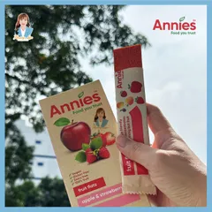 Thanh trái cây sấy dẻo táo & dâu tây New Zealand Annie’s Apple & Strawberry Fruit Flats 8 thanh x 10g
