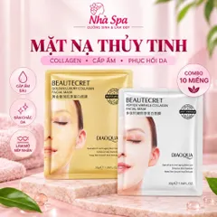 Combo 10 miếng nạ thủy tinh collagen trong suốt giúp dưỡng ẩm, săn chắc, phục hồi, làm mờ nếp nhăn