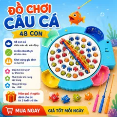 Đồ Chơi Câu Cá 48 Con Kèm 4 Cần Câu – Cho Bé Từ 3 Tuổi