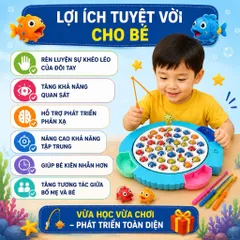 Đồ Chơi Câu Cá 48 Con Kèm 4 Cần Câu – Cho Bé Từ 3 Tuổi