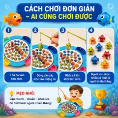 Đồ Chơi Câu Cá 48 Con Kèm 4 Cần Câu – Cho Bé Từ 3 Tuổi