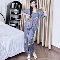 ĐỒ BỘ PIJAMA NỮ LỤA LATINH CAO CẤP – HỌA TIẾT DỄ THƯƠNG