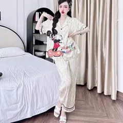 ĐỒ BỘ PIJAMA NỮ LỤA LATINH CAO CẤP – HỌA TIẾT DỄ THƯƠNG