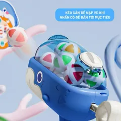 Súng Bắn Bóng Cá Voi Cho Bé Kèm Bảng Mục Tiêu - Đồ Chơi Vận Động Rèn Luyện Phản Xạ, Phối Hợp Tay Mắt, Quà Tặng Trẻ Em