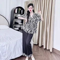 ĐỒ BỘ PIJAMA NỮ LỤA LATINH CAO CẤP – HỌA TIẾT DỄ THƯƠNG