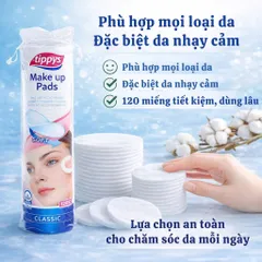 Bông tẩy trang Tippys Classic Make Up Pads - 120 miếng