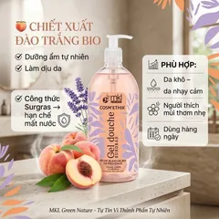 Gel Tắm Mùi Đào Trắng MKL Green Nature Cosm'ethik Gel Douche Surgras