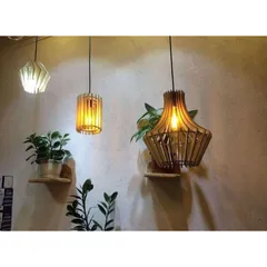 Đèn gỗ DIY, Đèn gỗ trang trí đủ đui bóng dây