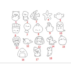 Hình dễ thương tô màu cho bé, cá gỗ tô màu. Hình tô màu x20 cái