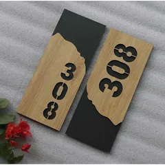 Bảng gỗ số nhà,Bảng số phòng 25x10cm (Nội dung theo yêu cầu)