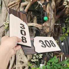 Bảng gỗ số nhà,Bảng số phòng 25x10cm (Nội dung theo yêu cầu)