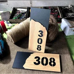 Bảng gỗ số nhà,Bảng số phòng 25x10cm (Nội dung theo yêu cầu)